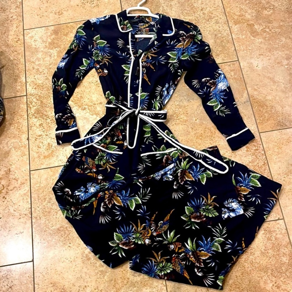 Zara Tropical Print Jumpsuit